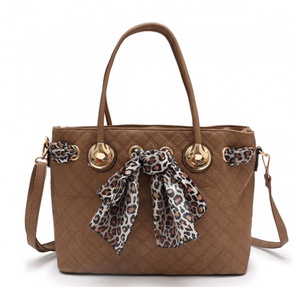Fashion Handbag With Leopard Scarf
